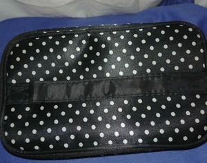 New No Tags, Black & White Polka Dot Portable Makeup and Toiletry Case - Picture 1 of 8