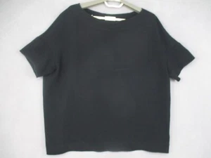 Scanlan Theodore Top Womens Medium Large Black Short Sleeve Basic Cropped - Picture 1 of 18