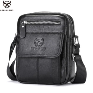 Kleine Herren-Umhängetasche aus echtem Leder Kuriertasche Business B - Bild 1 von 12