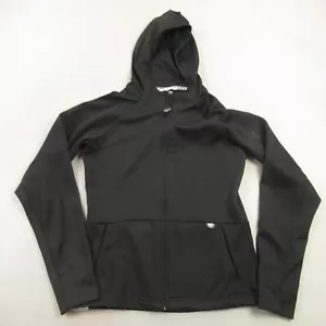 Salomon Jacket Womens Small Full Zip Long Sleeve Outdoors Hooded Pockets Black - Picture 1 of 10
