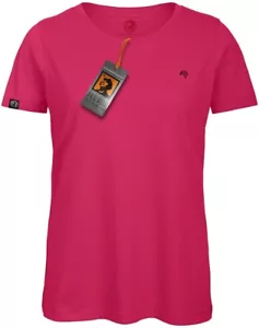 BAC TW043 Damen Bio-Baumwolle Basic T-Shirt COMPANIEER Rot Pink Magenta Fuchsia - Bild 1 von 3