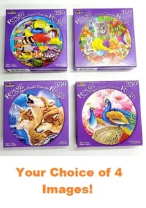 CRA-Z-ART 350pc ROUND PUZZLE JIGSAW SET WOLF PEACOCK KITTENS FISH FRUIT COLORFUL - Picture 1 of 13