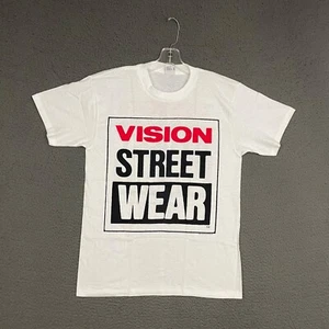 Vintage Vision Street Wear T-Shirt Mens Large White Graphic 1987 80s Skater - Picture 1 of 8