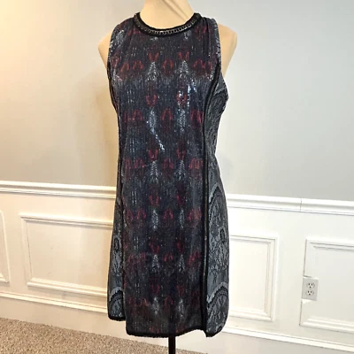 Vestido Vaina Custo Barcelona Negro Lentejuelas Encaje Metálico Talla 3 Sexy Retro Nuevo con Etiquetas Foto 1 de 4