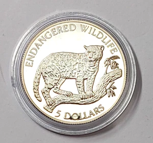Niue 5$ 1992 PP Silber Ø30mm Jaguar Wildlife WWF - Bild 1 von 2