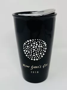 STARBUCKS Tumbler 12 Oz. Black New Year’s Eve 2016 Swarovski Crystals Limited - Picture 1 of 6