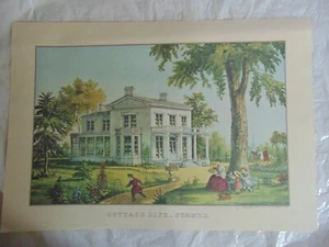 Currier & Ives Calendar Topper Print 2000 COTTAGE LIFE -SUMMER - Picture 1 of 1