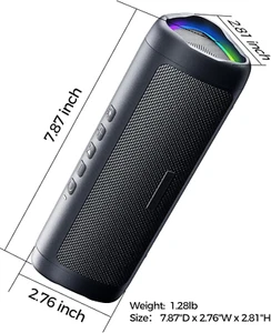 Bluetooth Speaker, Portable Wireless, IPX5 Waterproof, up to 20H Playtime, TWS P - Picture 1 of 8