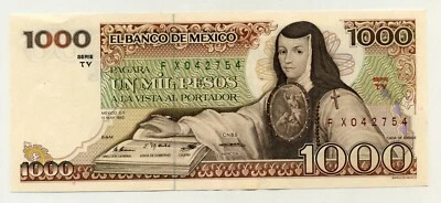 Billete México 1000 Pesos 13-5-1983 Pick 80 aUNC Casi Sin Circular Serie TY Foto 1 de 2