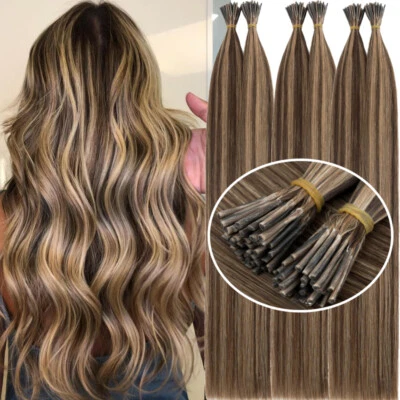 Extensiones de cabello humano Stick I Tip Micro Bead Real Remy preunidas invisibles 100S Foto 1 de 4