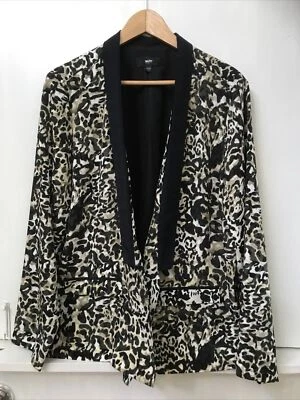 MOSSIMO Water Color Design Lined Black Tan Open Front Blazer Jacket SIZE XXL - Изображение 1 из 3