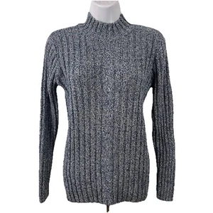 Liz Claiborne LizWear Sweater Women's Small Long Sleeve Mock Neck Ribbed Knit - Picture 1 of 13