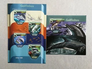 Sellos de Santo Tomé. Nuevos MNH. 2015. Delfines. Tirada 1000 - Imagen 1 de 3
