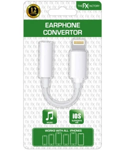 The FX Factory Apple iPhone Xs Max/X/Xs/XR/8/8Plus/7/7 Plus Earphone Convertor - Picture 1 of 3