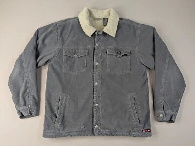 Chaqueta de Pana Forrada Sherpa Quiksilver De Colección Y2K Adulto Grande Gris Envejecido Foto 1 de 4