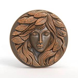 STL File For CNC Router 3D Printer Laser Printable Model Forest Lady Green Leaf - Picture 1 of 7