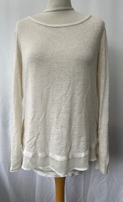 Blusa blanca para mujer talla M manga larga mezcla viscosa Foto 1 de 4