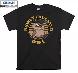 Retro Archimede Altamente Educato Gufo Camicia Felpa con Cappuccio Tshirt Uomo Donna Unisex AC469 - Foto 1 di 9