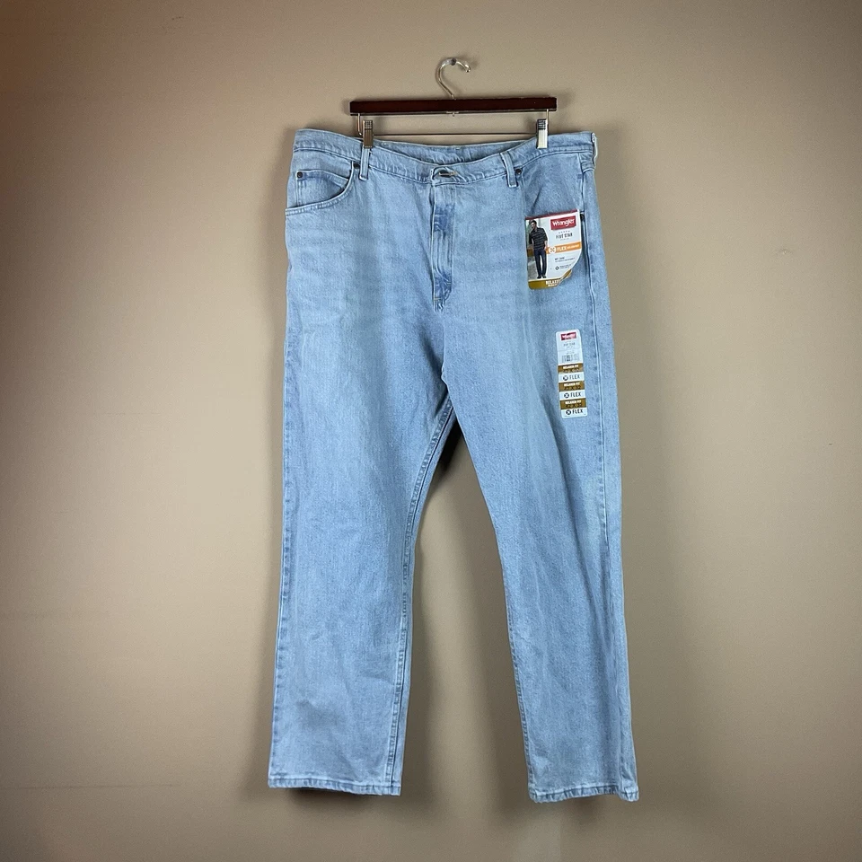 Wrangler Relaxed Fit Five Star Denim Jeans Mens 42 Light Blue Classic Leg