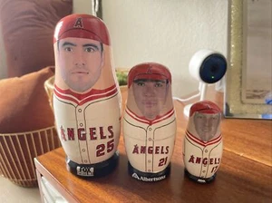 Los Angeles Angels of Anaheim Baseball Collectible Russian Nesting Dolls 3 Used - Picture 1 of 13