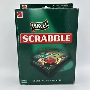 Travel Scrabble Deluxe Board Game 2001 Mattel Boxed Hard Plastic Case NEW Open - Picture 1 of 9