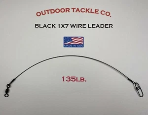 Cable Leader - 135LB. - Negro 1x7 AFW Surflon - 6" / 9" / 12" / 15"  - Imagen 1 de 1