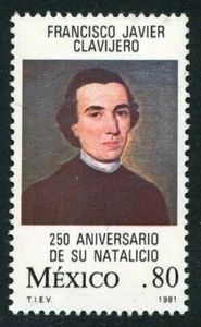 Mexico 1243 three stamps, MNH. Mi 1757. St Francis Xavier Clavijero,Jesuit,1981. - Picture 1 of 1