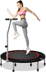40" Foldable Fitness Trampoline Home Fitness Exercise 330lbs Rebounder w/ Handle - Picture 1 of 8