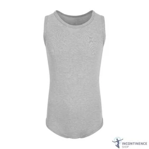 Drylife Adult Sleeveless Incontinence Bodysuit w/ Crotch Snaps - Grey - X-Large - Picture 1 of 5