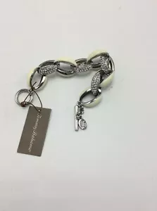 $58 Tommy Bahamas Lace Pave Link Bracelet TB 21 White - Picture 1 of 7