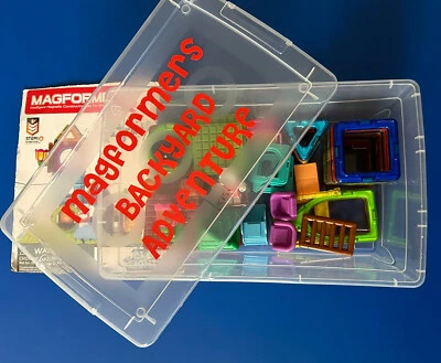 MAGFORMERS Building Kit BACKYARD ADVENTURE 61 Piece Set STEM Plastic Storage C - Image 1 of 4
