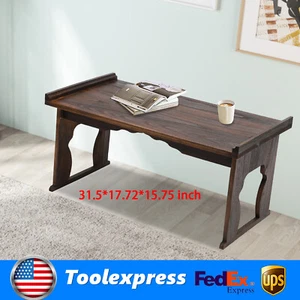 Japanese Floor Table Folding Coffee Table & Tea Table Wooden Altar Table 32"x18" - Picture 1 of 15