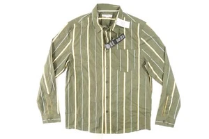 Y AHORA ESTA CAMISA DELANTERA MARRÓN A RAYAS VERDE PEQUEÑA ELÁSTICA CON BOTONES PARA HOMBRE NUEVA CON ETIQUETAS NUEVA - Imagen 1 de 7