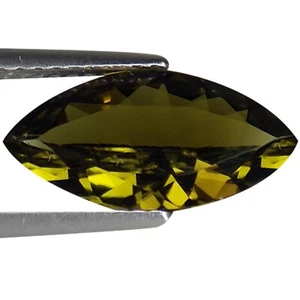Corte marquesa turmalina natural amarillenta verde marrón marquesa con certificación IGI de 2,17 quilates - Imagen 1 de 2