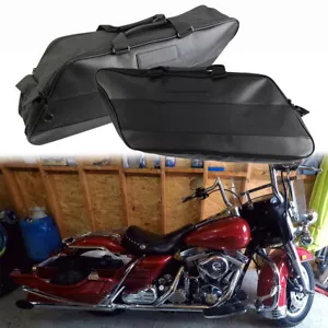 2X Bolsa de viaje Tour Pak forro alforja de motocicleta para Harley Electra Glide FLHS - Imagen 1 de 16