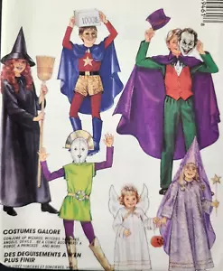 Uncut McCall 4946 Sew Pattern Child Halloween Costume Joker Witch Princess Angel - Picture 1 of 4