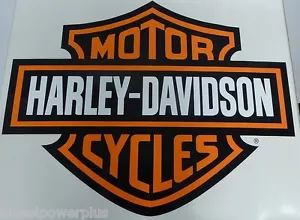 Calcomanía Harley-Davidson, logotipo de barra y escudo naranja, X-Large 29 x 37 pulgadas CG4310 - Imagen 1 de 1