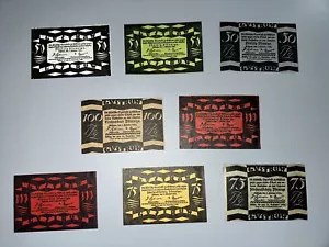 Deutschland 1922 Güstrow 8 Banknoten 3 Von 50, 2 Von 75 Und Phennings. 1/2/1922 - Bild 1 von 2