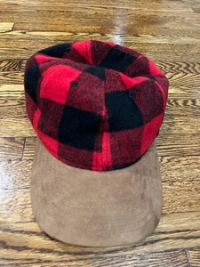 American Eagle Baseball Hat Buffalo Plaid Sherpa Lined Adjustable Cap - Picture 1 of 8