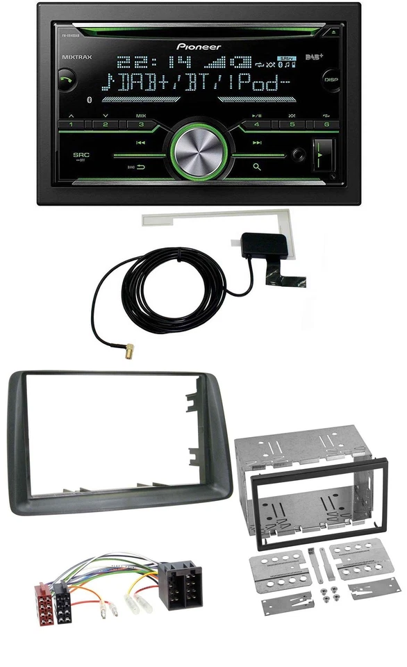 Pioneer CD USB MP3 Bluetooth 2DIN DAB Autoradio für Fiat Panda 2003-2012 grau - Bild 1 von 4
