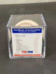 Herb Score,  ROY 1955, Autograph MLB Baseball PSA Grade 9 “MINT” Ball Grade 9 - Picture 1 of 5