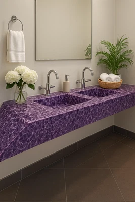 Purple Amethyst Countertop Island Slab – Natural Gemstone Crystal Luxury counter - Image 1 of 4