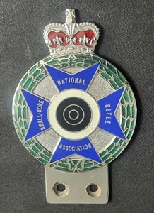 NATIONAL SMALL BORE RIFLE ASSOCIATION NSRA VINTAGE ENAMEL MOTOR CAR BADGE EMBLEM - Picture 1 of 7