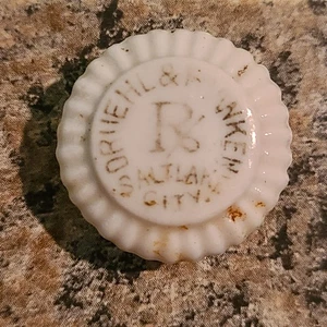 Druehl & Franken Salt Lake City Utah UT Slc Medicine Porcelain Bottlecap (Y8) - Picture 1 of 9