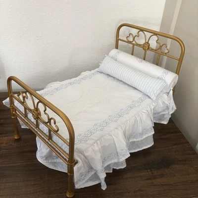 American Girl Doll Rebecca's Bed & Bedding Pillows Metal Gold 2019 - Image 1 of 4