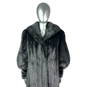 Black MINK Coat, LegOMutton Sleeve, Sz S, Certified Vintage Fur w/Storage Bag - Picture 1 of 10