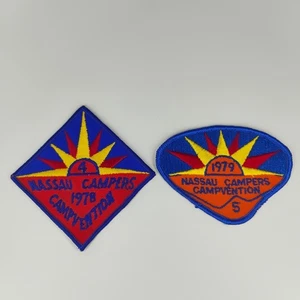 Nassau Campers Campvention 1978 & 1979 Patch Embroidered #4 & #5 Sunburst Sew On - Picture 1 of 6