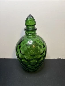 Vintage Wheaton Grün Waben Glas Karaffe Smaragd Vintage - Bild 1 von 11