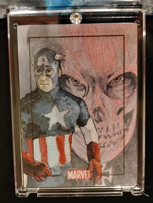 2010 Marvel Heroes & Villains  Sketch Card Captain America Red Skull  — 第 1/2 张图片
