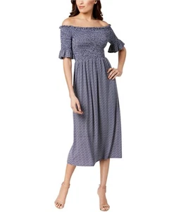 Vince Camuto Womens Smocked Off-Shoulder Dress, Blue, XX-Small - Picture 1 of 1